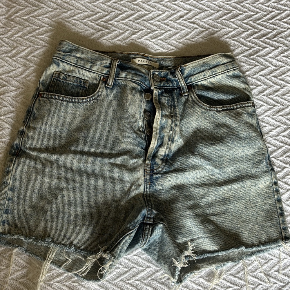 PacSun Light Blue Distressed Jean Shorts